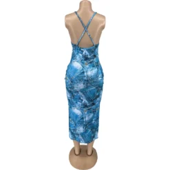 Women's Sexy Print Straps Backless Slim Long Dress -Deals Toggenix Store 5ee30d3867cbf99e