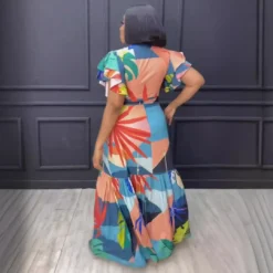 Women Sexy Printed Ruffle Lace-Up Top And Skirt Two-piece Set -Deals Toggenix Store 5f7738de0bc0a3d8