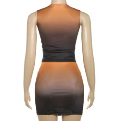 Summer Women's Fashionable Pu Vest High Waist Contrast Color Bodycon Skirt Two Piece Set -Deals Toggenix Store 5fce5563b0399680