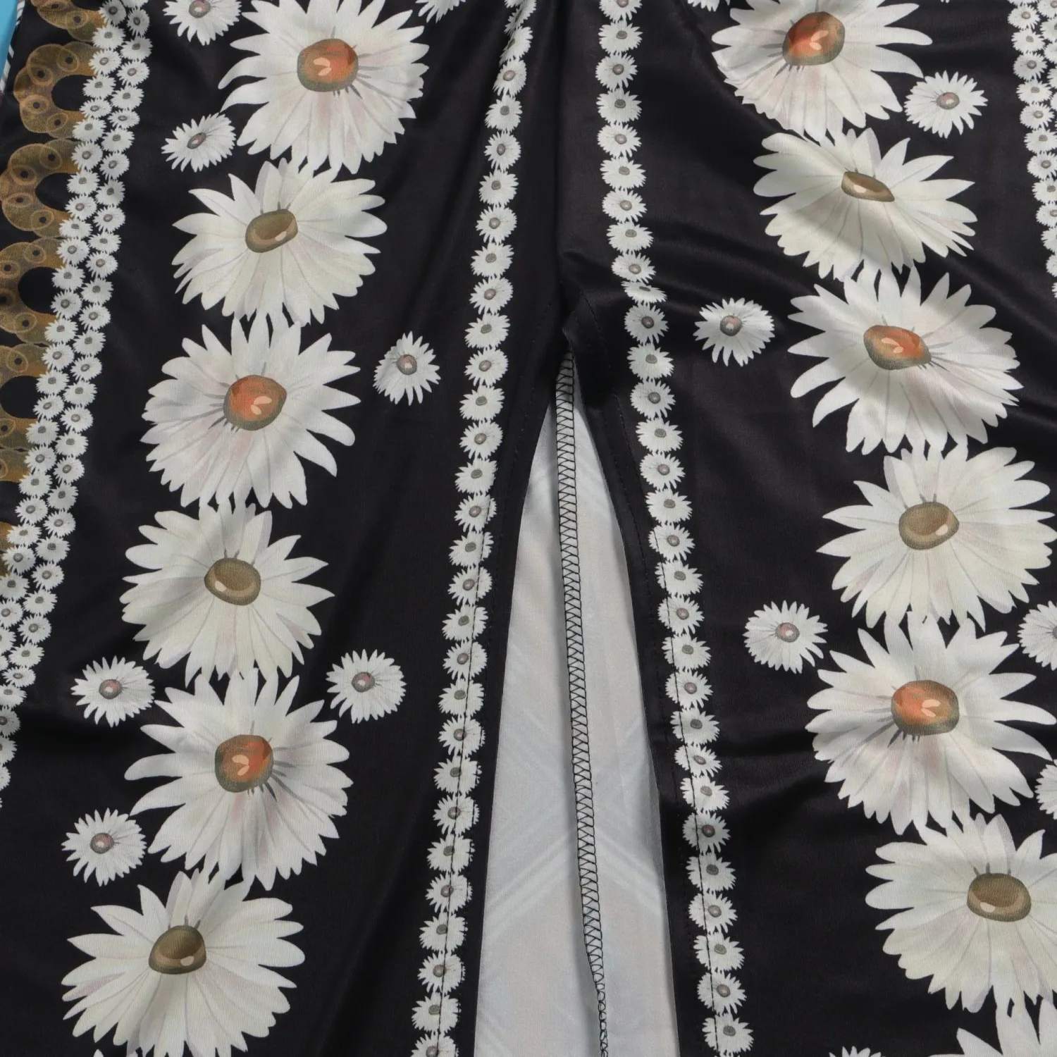 Sexy Floral Printed Turndown Collar Slim Fit Slit Long Dress With Bandana 3 Sexy Floral Printed Turndown Collar Slim Fit Slit Long Dress With Bandana - Image 3