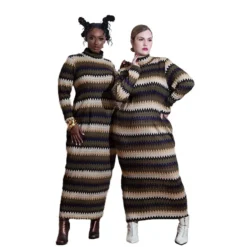 Spring Turtleneck Stripe Print Long-Sleeved Dress -Deals Toggenix Store 64e28ba97e6d121f