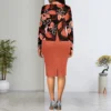 Spring Sexy Fashionable Digital Printed Long-Sleeved Women's Dress