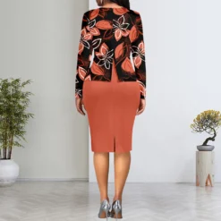 Spring Sexy Fashionable Digital Printed Long-Sleeved Women's Dress