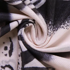 Autumn Women 's Sexy Digital Print Mesh High Waist Slim Long Dress -Deals Toggenix Store 65fbd401679db65d