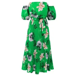 Women Sexy Off Shoulder Pleated Print Summer Print Long Dress -Deals Toggenix Store 6636a2d7ba3f0e4e