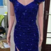 Women Sequin Side Slit Sexy Dress