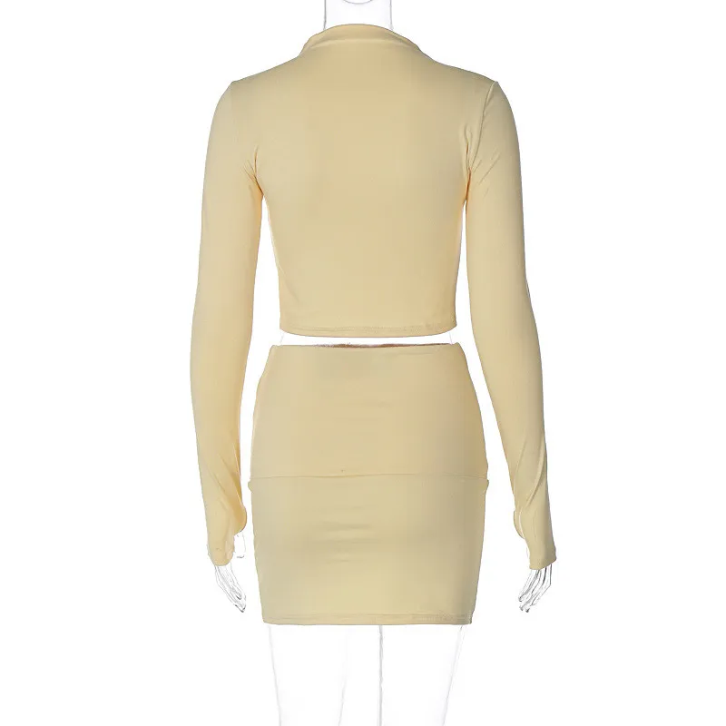 Winter Women's Long Sleeve Top Fashion Casual Slim Skirt Two Piece Set 5 Winter Women's Long Sleeve Top Fashion Casual Slim Skirt Two Piece Set - Image 5