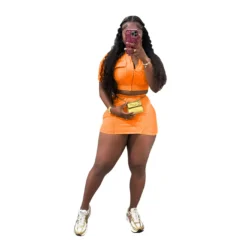 Women Casual Washed Patchwork Pocket Top And Skirt Two-piece Set -Deals Toggenix Store 67b2c9a4618d7ad0