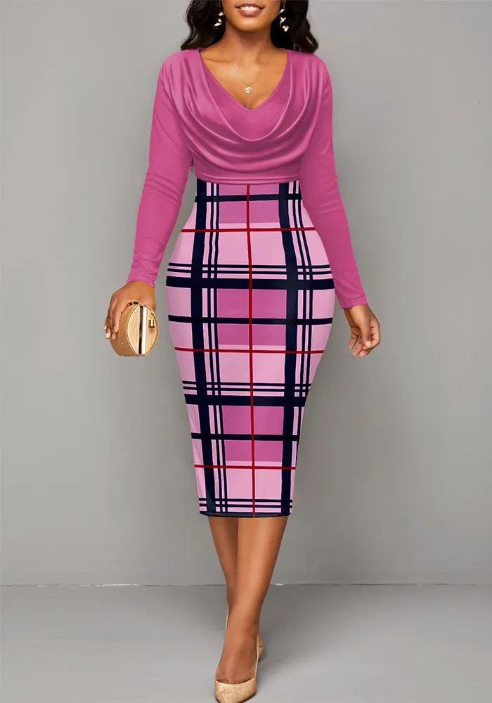 Sexy Fashion Digital Printing V-Neck Long Sleeve Women's Dress 7 Sexy Fashion Digital Printing V-Neck Long Sleeve Women's Dress - Image 7