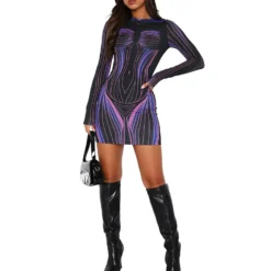 Women's Fashion Printed Round Neck Long Sleeve Slim Dress 34 Women's Fashion Printed Round Neck Long Sleeve Slim Dress -Deals Toggenix Store 68f472aac0ceefe0