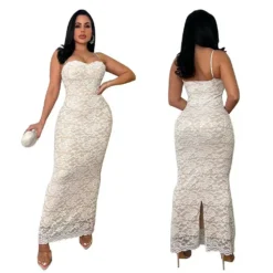 Women's Sexy Lace Strap Long Dress -Deals Toggenix Store 692b1e5335ceaace