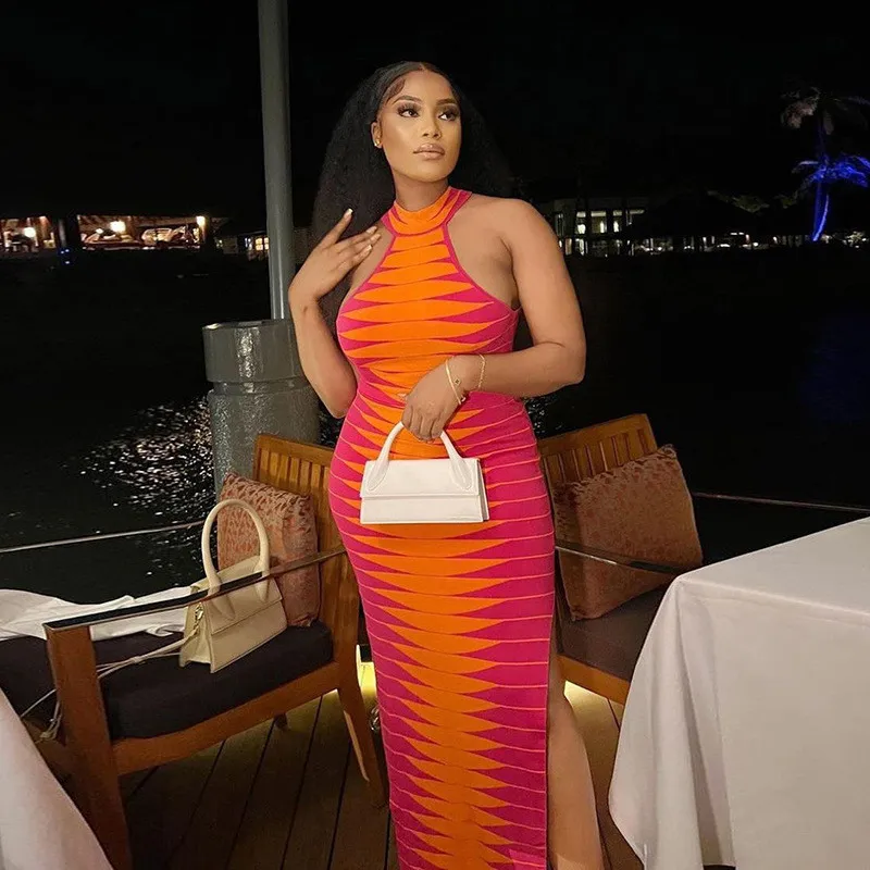 Summer Women's Halter Neck Slim Vest High Waist Printed Skirt Two Piece Set 7 Summer Women's Halter Neck Slim Vest High Waist Printed Skirt Two Piece Set - Image 7