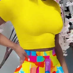 Women's Printed Round Neck Short Sleeve T-Shirt Slim Fit Skirt Sexy Two Piece Set 11 Women's Printed Round Neck Short Sleeve T-Shirt Slim Fit Skirt Sexy Two Piece Set -Deals Toggenix Store 6c3864d1a591e1ad