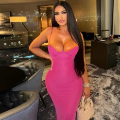 Women Summer Solid Sexy Suspender Backless Slit Bodycon Dress 30 Women Summer Solid Sexy Suspender Backless Slit Bodycon Dress -Deals Toggenix Store 6c9a3dd94c3c88e5