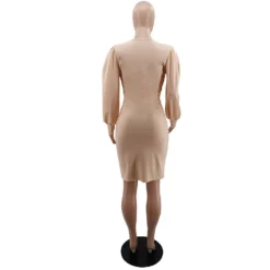 Women Solid Color Sexy V-Neck Ruffle Bodycon Dress -Deals Toggenix Store 6d00ad3e63108940