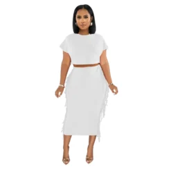 Women Solid Tassel Round Neck Short Sleeve Top And Long Dress Two-Piece Set 31 Women Solid Tassel Round Neck Short Sleeve Top And Long Dress Two-Piece Set -Deals Toggenix Store 6fa04700f8dc61c3