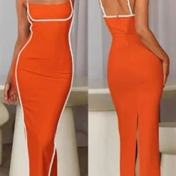 Women Sexy Contrast Color Suspender Dress -Deals Toggenix Store 7025fafc9f6f27c9