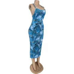 Women's Sexy Print Straps Backless Slim Long Dress -Deals Toggenix Store 7057e3a1e11269cc