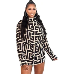 Autumn Fashionable Black Printed Women's Dress -Deals Toggenix Store 70fe5fb6a1509dca