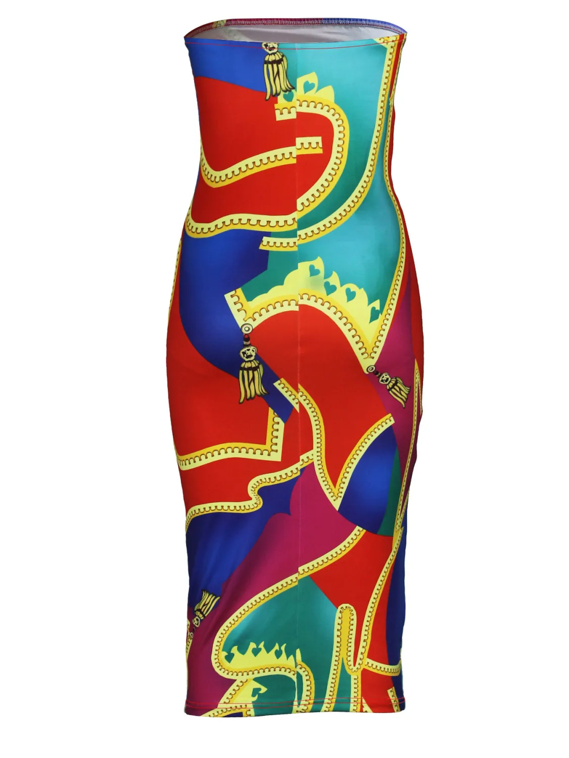 Strapless Printed Dress Long Jacket Two-Piece Set For Women 10 Strapless Printed Dress Long Jacket Two-Piece Set For Women - Image 10