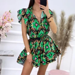 Women African Casual Print Short Sleeve Dress -Deals Toggenix Store 71d27149aa0a324c