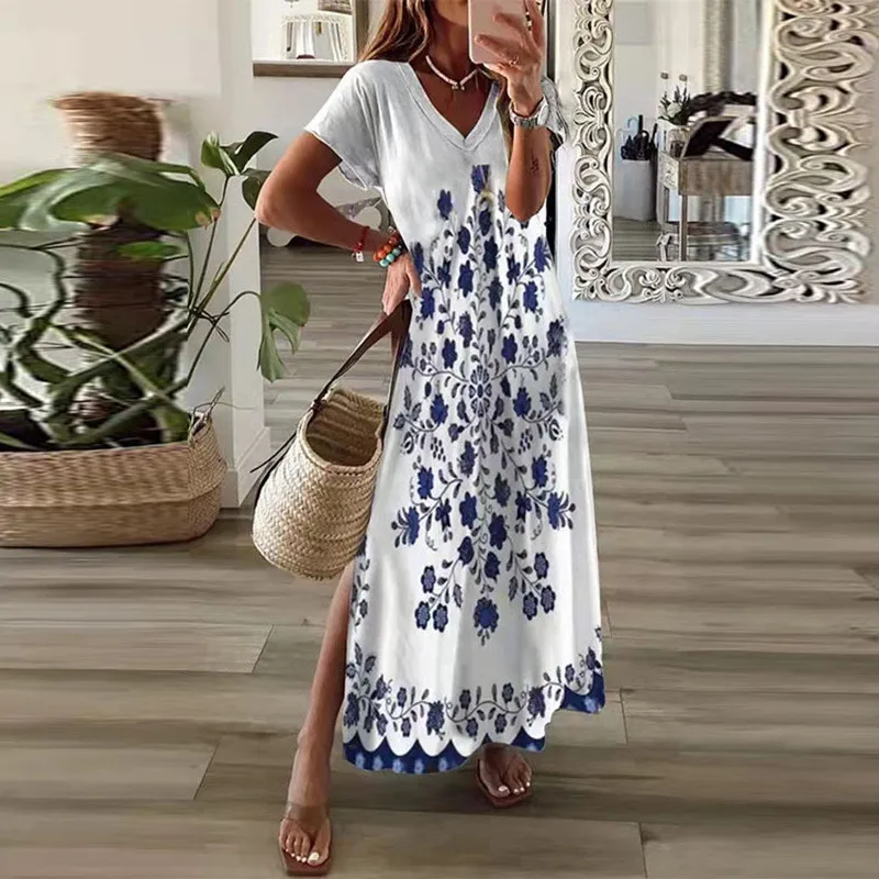 Women Loose Casual Print Short Sleeve Dress 13 Women Loose Casual Print Short Sleeve Dress - Image 13
