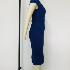 Women Square Neck Short Sleeve Bodycon Office Dress -Deals Toggenix Store 733277aed0fc884b