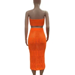 Women's Sexy Knitting Strapless Two Piece Skirt Set 16 Women's Sexy Knitting Strapless Two Piece Skirt Set -Deals Toggenix Store 73c0e3a41598868b