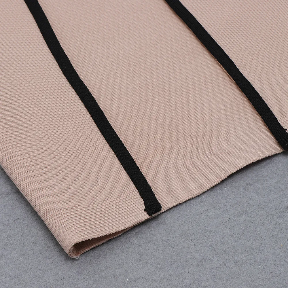 Women Sexy Slit Slash Shoulder Striped One Shoulder Sleeveless Bandage Dress 7 Women Sexy Slit Slash Shoulder Striped One Shoulder Sleeveless Bandage Dress - Image 7