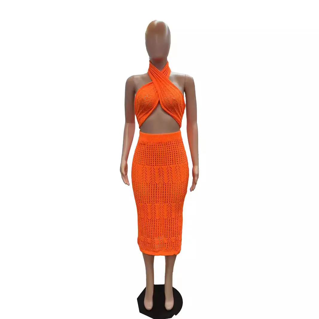 Women's Sexy Knitting Strapless Two Piece Skirt Set 10 Women's Sexy Knitting Strapless Two Piece Skirt Set - Image 10