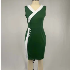 Women Sleeveless V-Neck Button Up Bodycon Dress 35 Women Sleeveless V-Neck Button Up Bodycon Dress -Deals Toggenix Store 7555a11347c5f39f