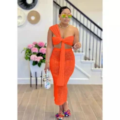 Women's Sexy Knitting Strapless Two Piece Skirt Set 19 Women's Sexy Knitting Strapless Two Piece Skirt Set -Deals Toggenix Store 761bc2a6368b4c77