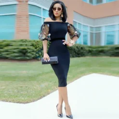 Women Embroidered Puff Sleeve Off Shoulder Dress -Deals Toggenix Store 7696d558c748cdcf