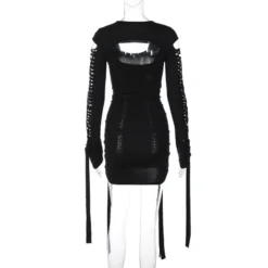 Women's Sexy Hollow Out Long Sleeve Lace-Up Bodycon Dress -Deals Toggenix Store 76b7ebf03beb6132