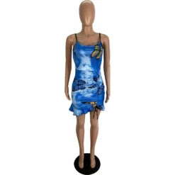 Women Summer Sexy Butterfly Print Strap Dress -Deals Toggenix Store 76cbd9783a6a6680
