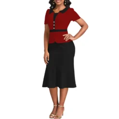 Sexy Fashion Solid Color Short Sleeve Career Women's Dress -Deals Toggenix Store 770559d61ac54d2b