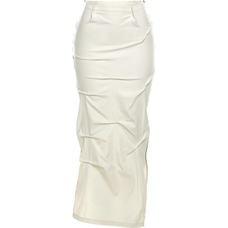 Summer Women Sexy Pu Leather Solid Strapless Fold Top 11 Summer Women Sexy Pu Leather Solid Strapless Fold Top - Image 11