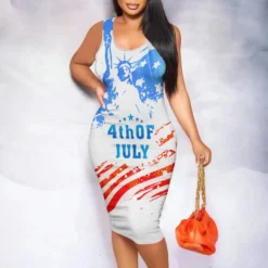 Women Vest Dress American American Flag Print Two-Piece Set Bodycon 38 Women Vest Dress American American Flag Print Two-Piece Set Bodycon -Deals Toggenix Store 780f084921256532