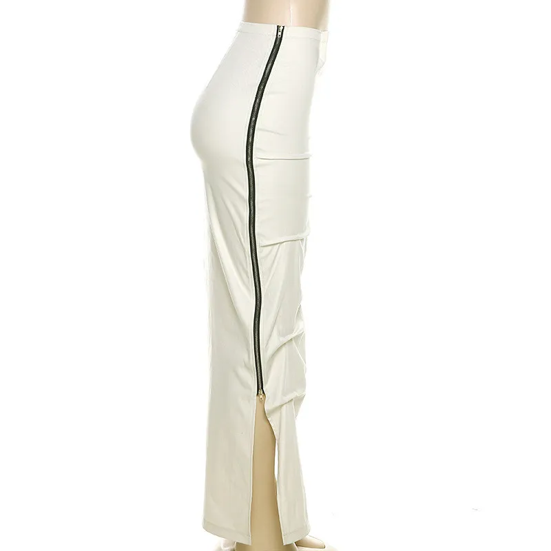 Summer Women Sexy Pu Leather Solid Strapless Fold Top 7 Summer Women Sexy Pu Leather Solid Strapless Fold Top - Image 7