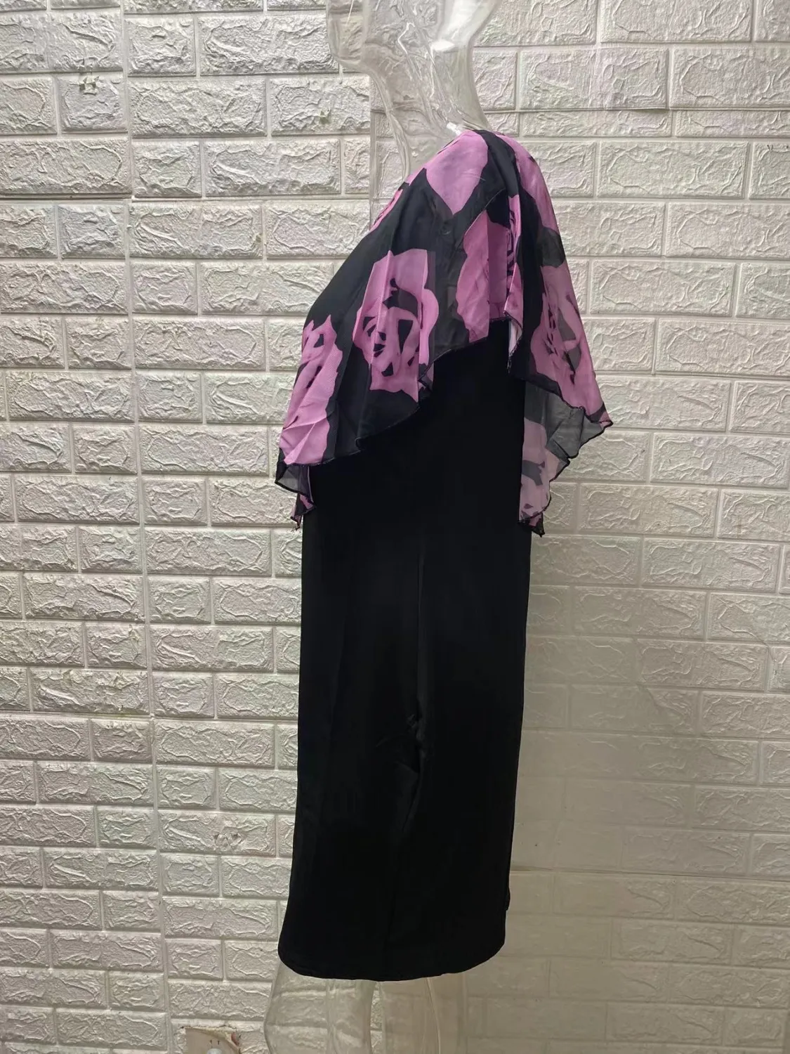 Rose Printed Shawl Women 's Slim Bodycon Plus Size Dress 1 Rose Printed Shawl Women 's Slim Bodycon Plus Size Dress