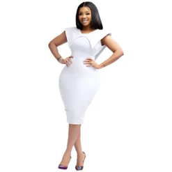 Women's Office Dress Sleeveless Square Neck Back Zipper Slit Dress 30 Women's Office Dress Sleeveless Square Neck Back Zipper Slit Dress -Deals Toggenix Store 7a856845e0abb422