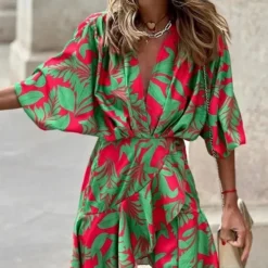 Fall Bat Sleeves V-Neck Hem Irregular Dress -Deals Toggenix Store 7ad07e27d27bbe88