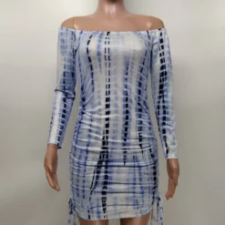 Women'S Fashion Print Off Shoulder Long Sleeve Slim Bodycon Dress -Deals Toggenix Store 7bfc9a865f3d798b