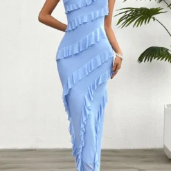 Women's Spring Summer Solid Color Slim Strapless Dress -Deals Toggenix Store 7cf153172b46822e