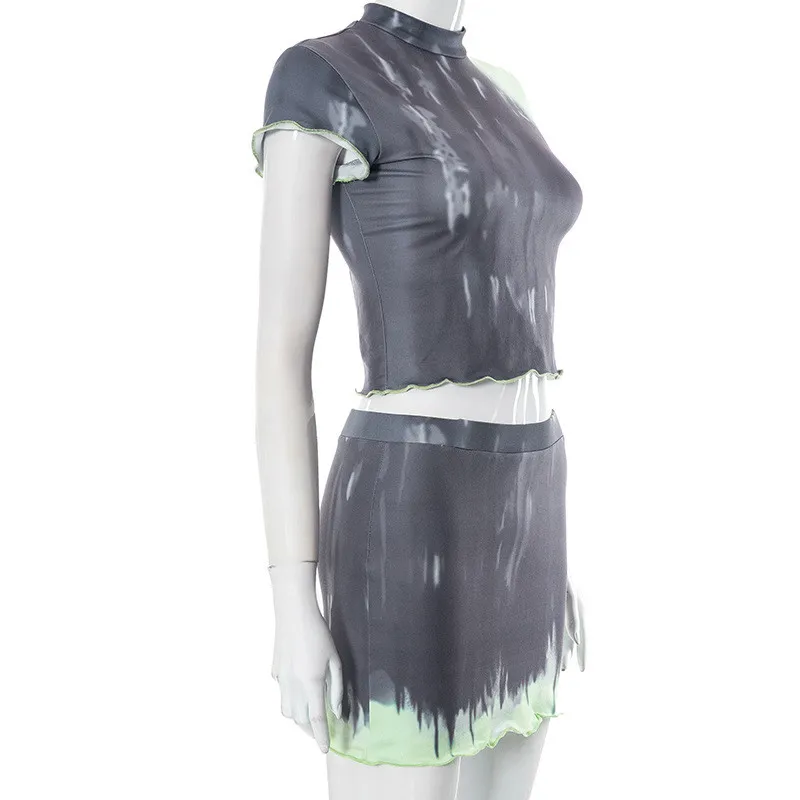 Women's Summer Fashion Print Short Sleeve Top Skirt Casual Two Piece Set 13 Women's Summer Fashion Print Short Sleeve Top Skirt Casual Two Piece Set - Image 13