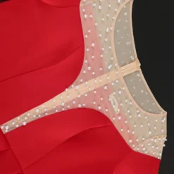 Round Neck See-Through Beaded Flare Sleeve Sexy Peplum Dress -Deals Toggenix Store 7de08d58b00b632c