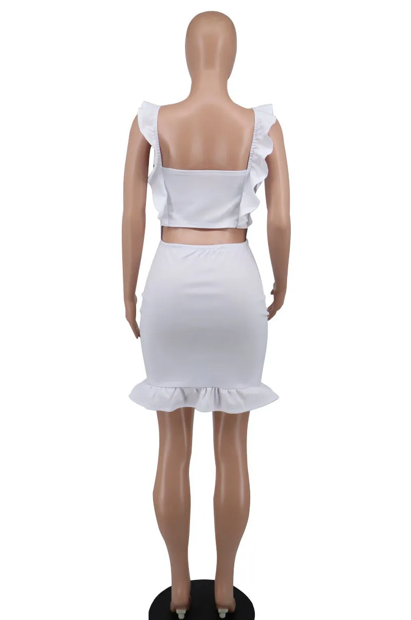 Women Summer Straps Ruffles Bodycon Dress 4 Women Summer Straps Ruffles Bodycon Dress - Image 4