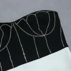 Spring Strapless Tight Fitting Dress Black & White Patchwork Bandage Dress Chic Diamond-Encrusted Dress 19 Spring Strapless Tight Fitting Dress Black & White Patchwork Bandage Dress Chic Diamond-Encrusted Dress -Deals Toggenix Store 7def163799b3d743