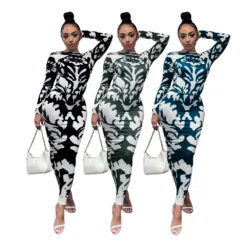 Women Patterned Long Sleeve Printed Sexy Backless Maxi Dress -Deals Toggenix Store 7e6a78d77ec61236