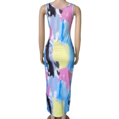 Sexy Style Graffiti Sling Irregular Dress